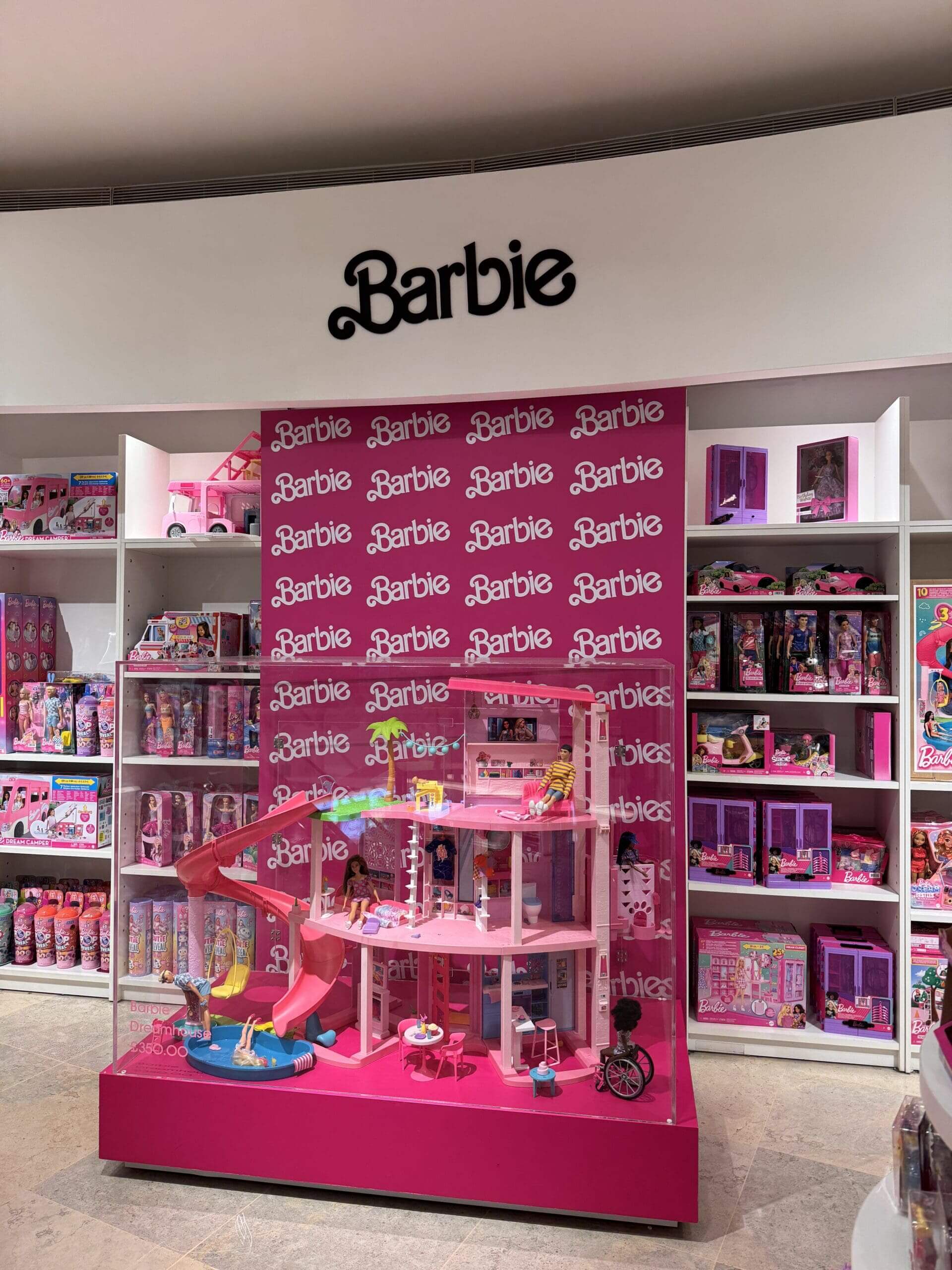Barbie signage in selfridges