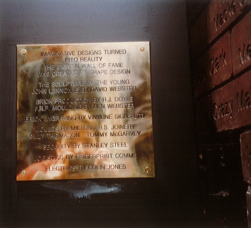 1997 cavern club, Vinyline Ltd engraves bricks