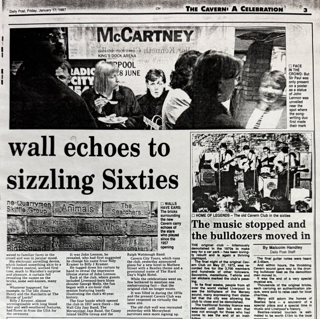 1997 cavern club, Vinyline Ltd engraves bricks