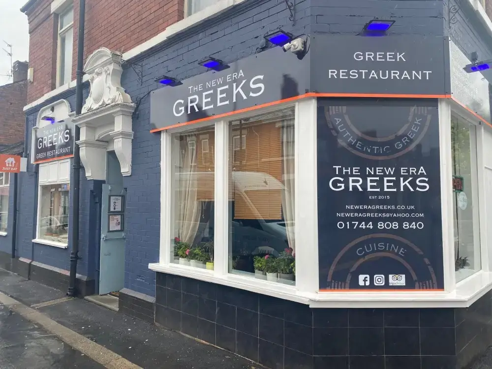Greek restaurant signage