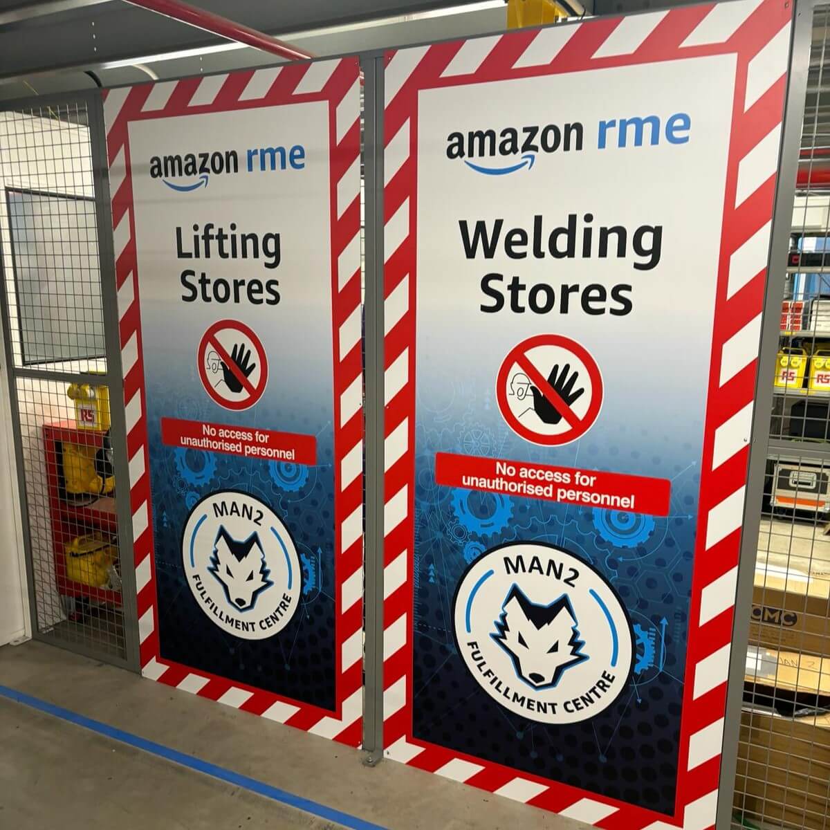 Amazon warehouse signage