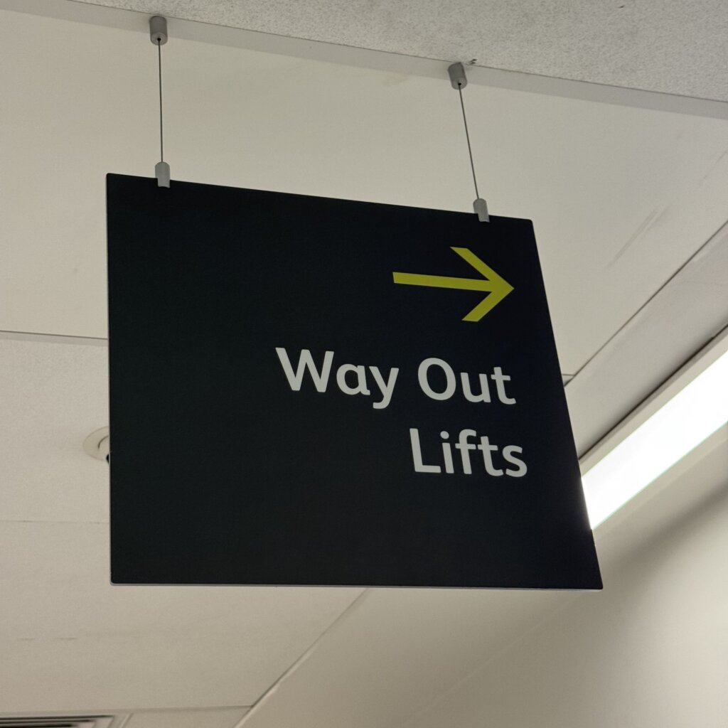 directional signage in hospital setting by vinyline