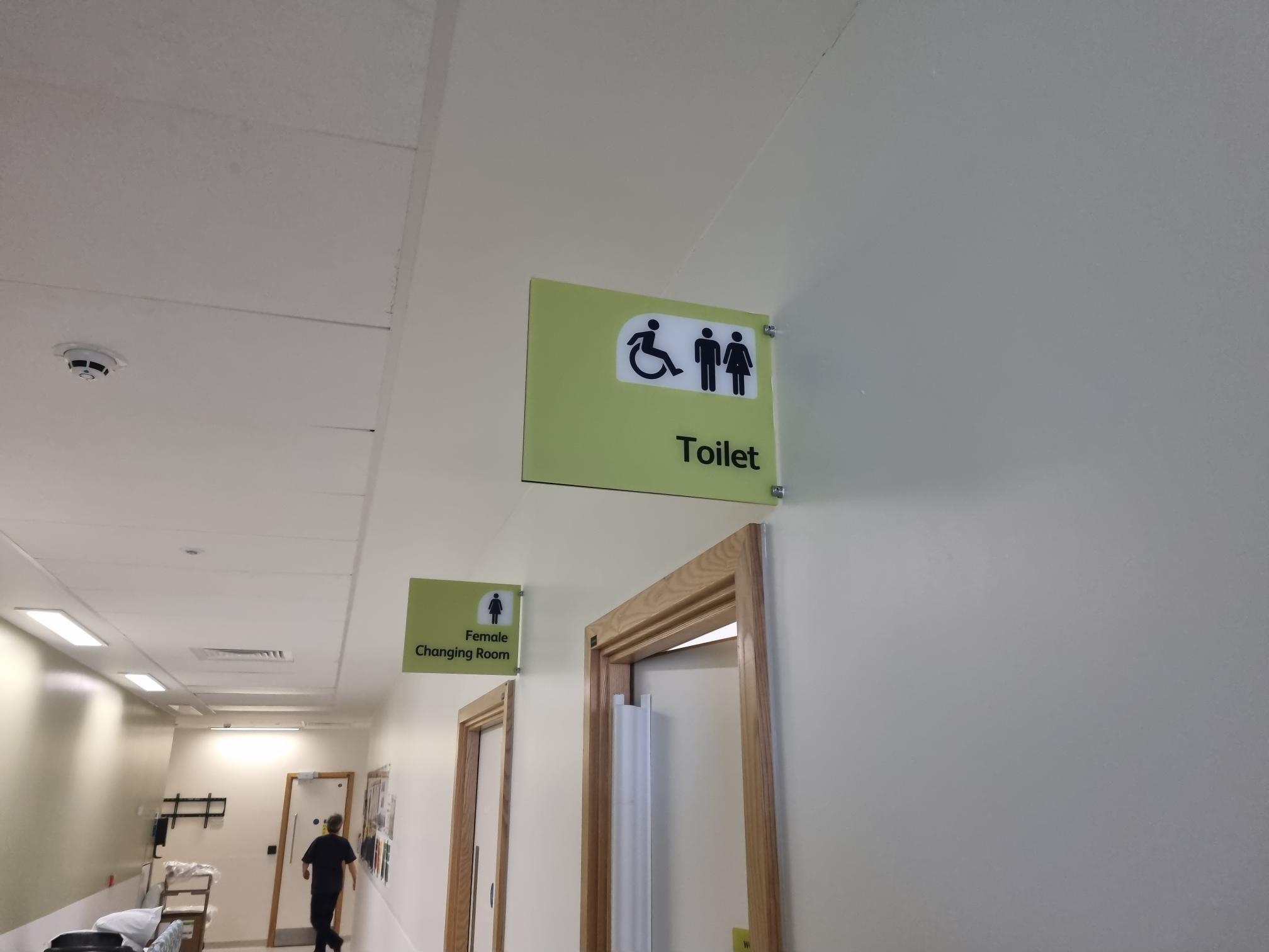 toilet wayfinding signage in alder hey childrens hospital