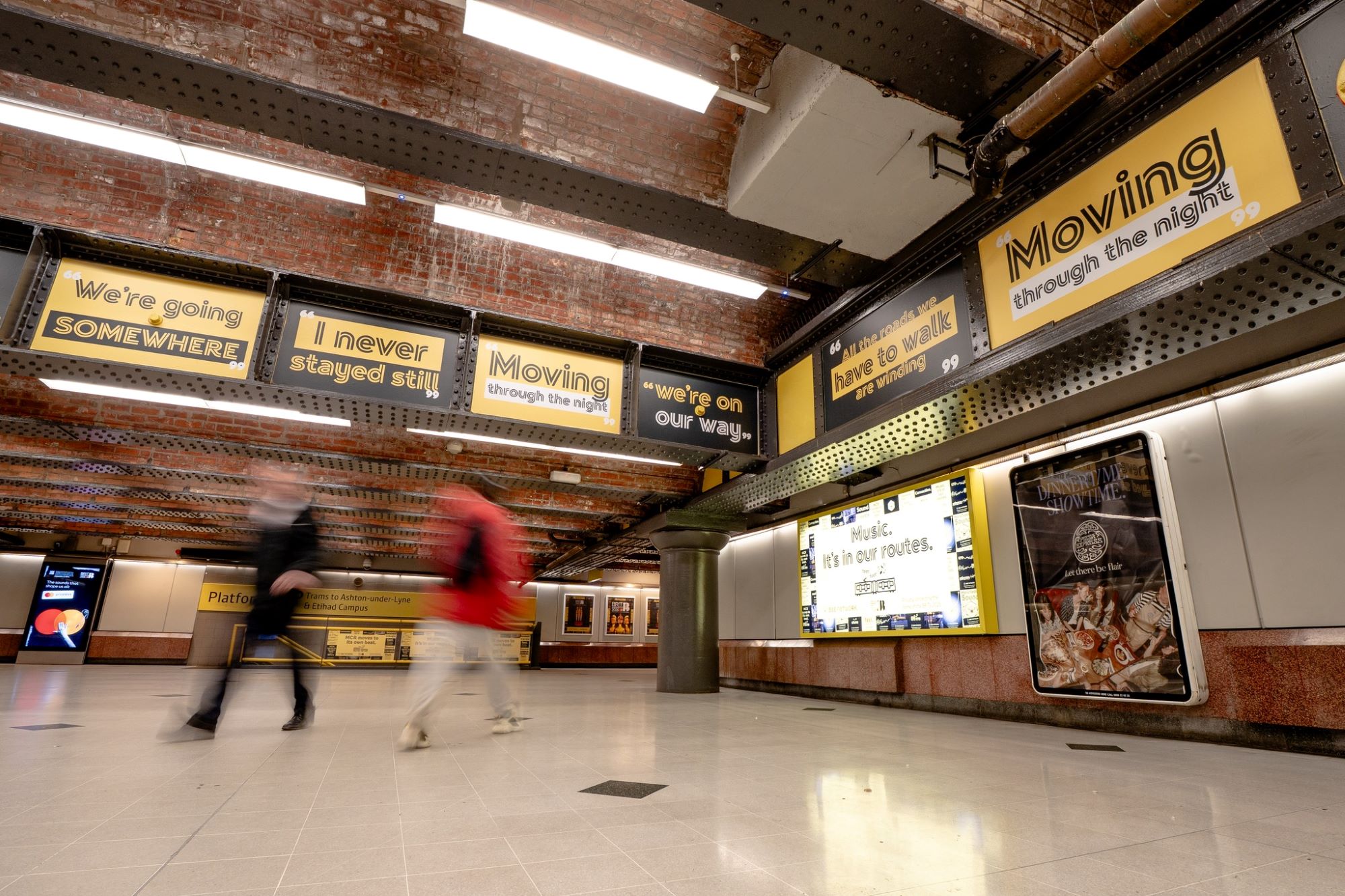 BRIT Awards vinyl graphics at Transport for greater Manchester Metrolink tram stops