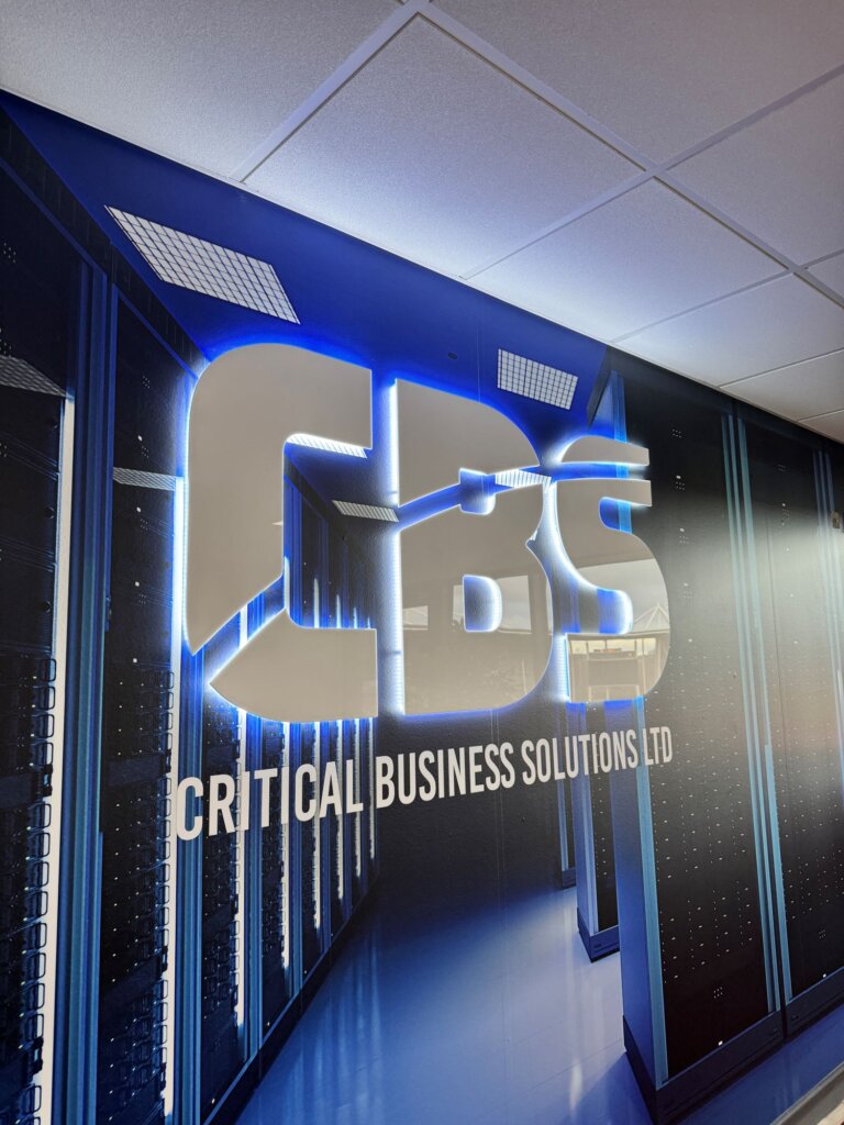 illuminated signage and wall graphics for corporate office