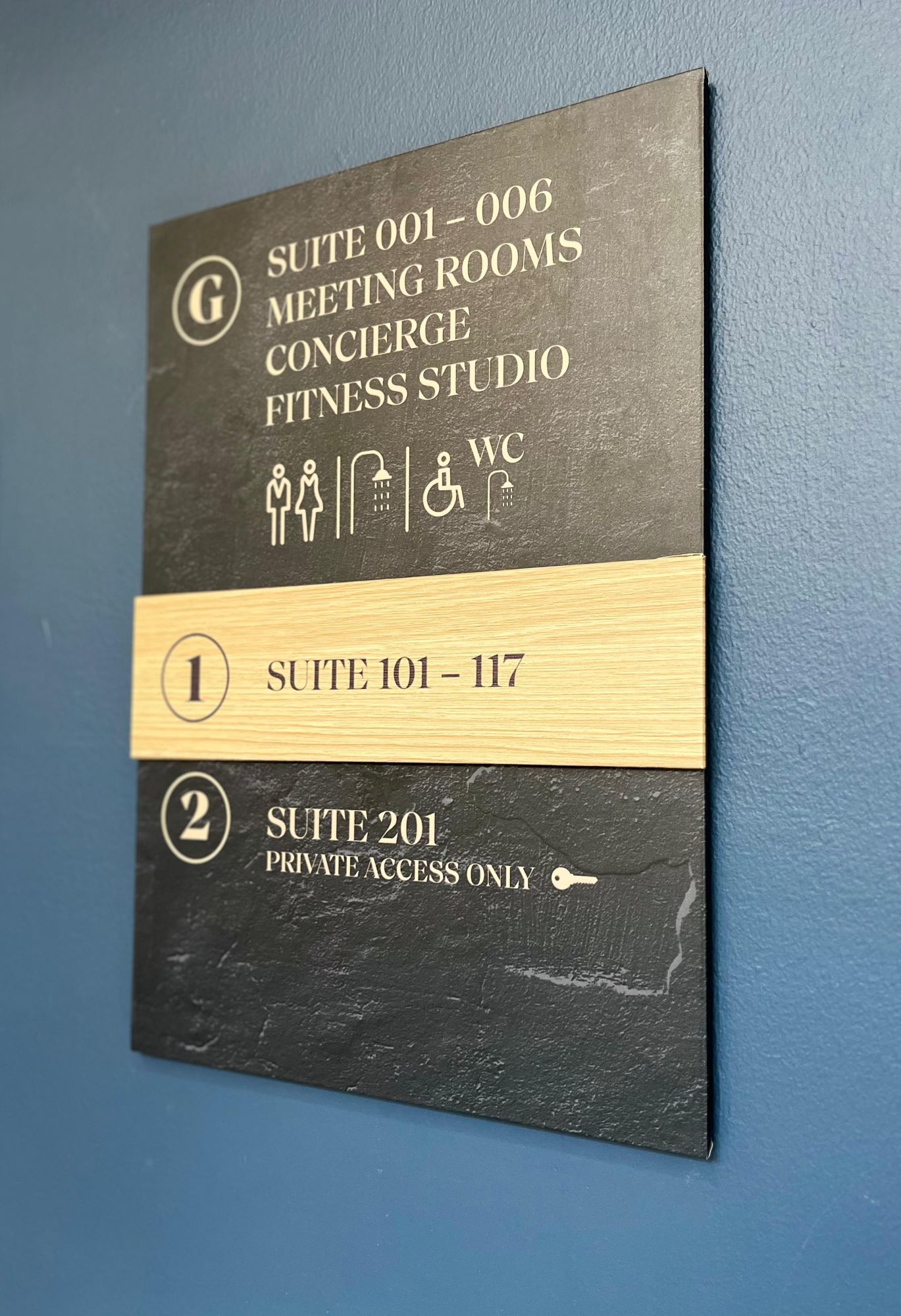 bespoke office signage wayfinding scheme