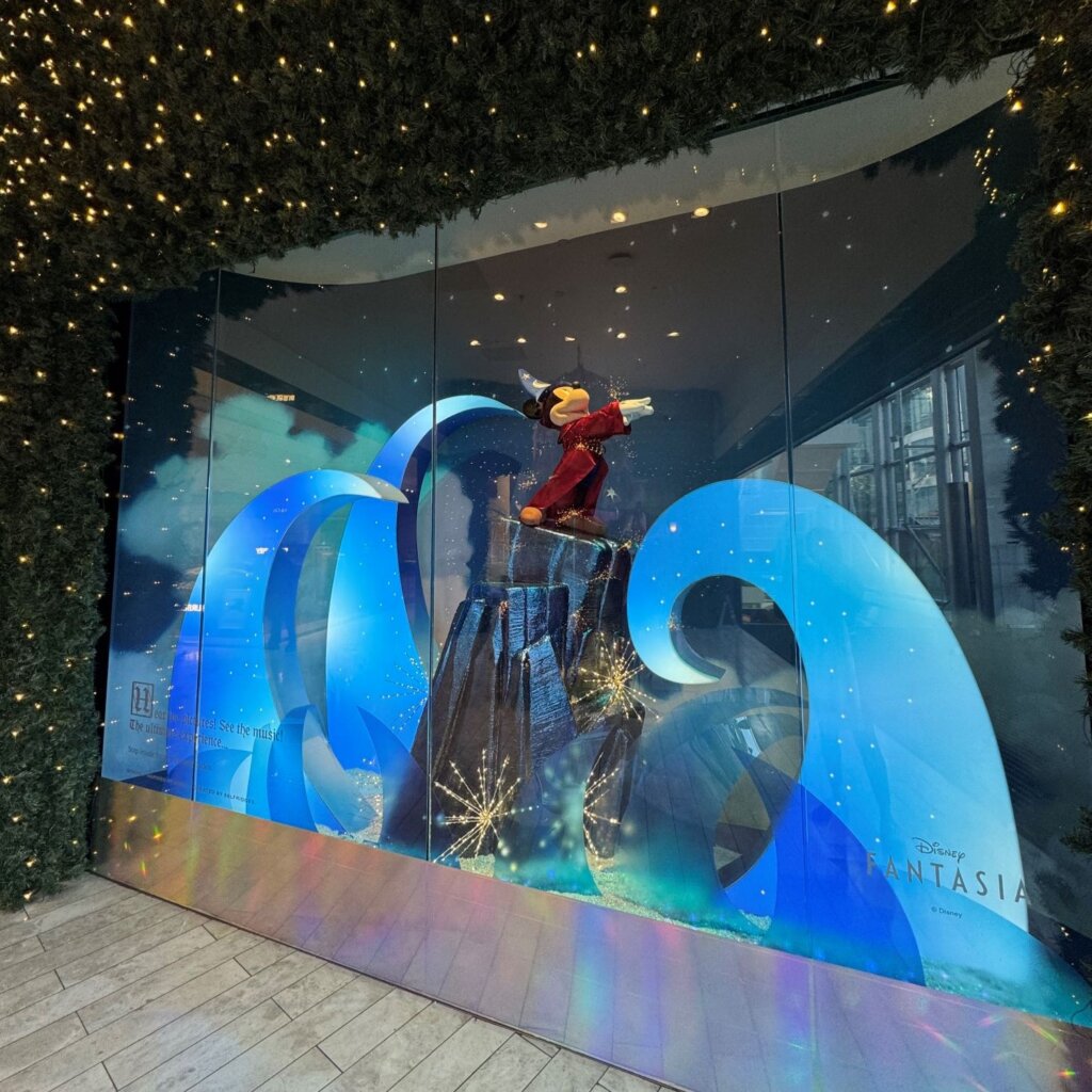 fantasia window installation using lightboxes and backdrops for selfridges