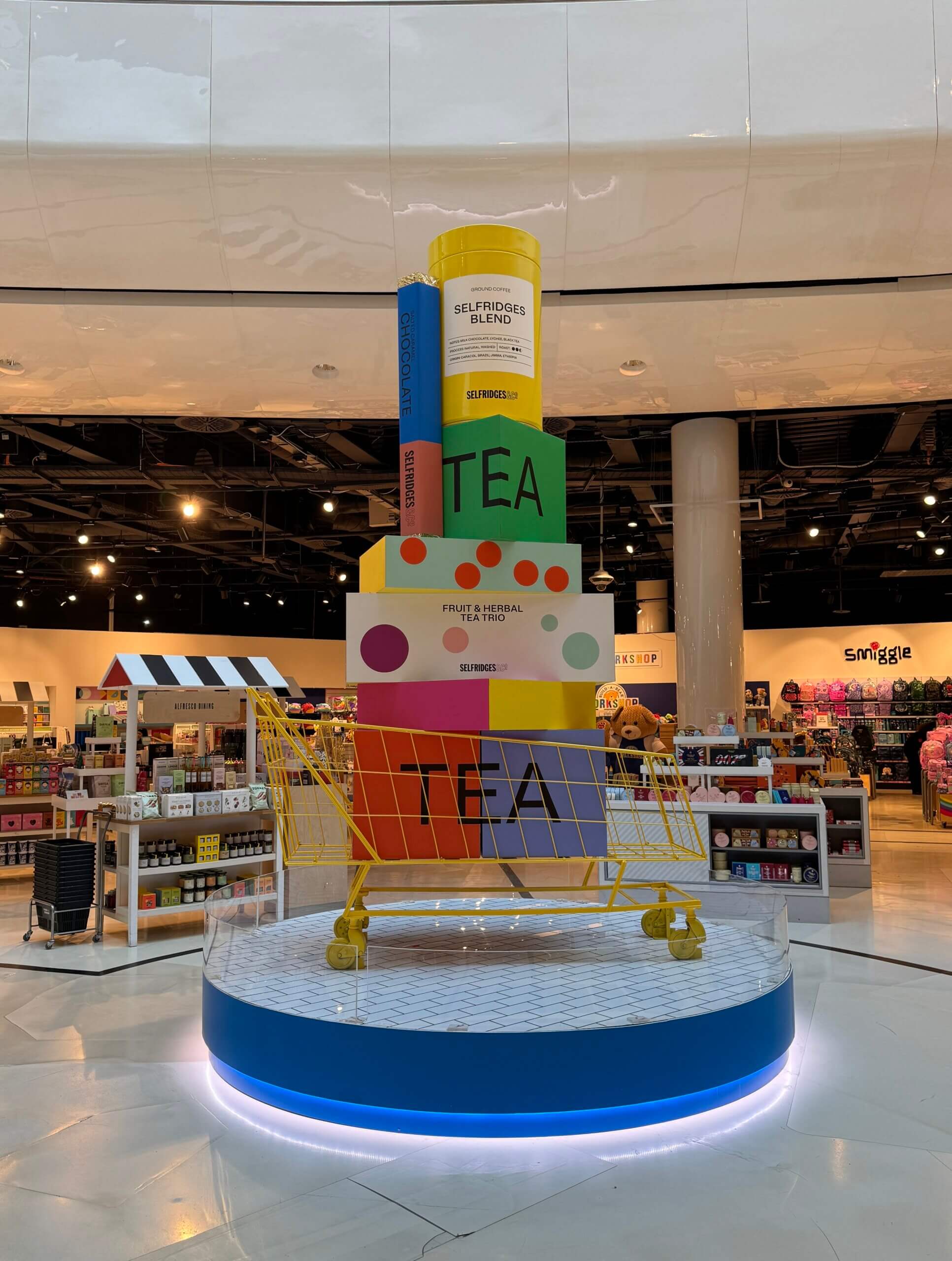 vinyline was asked by selfridges to create a trolley food structure