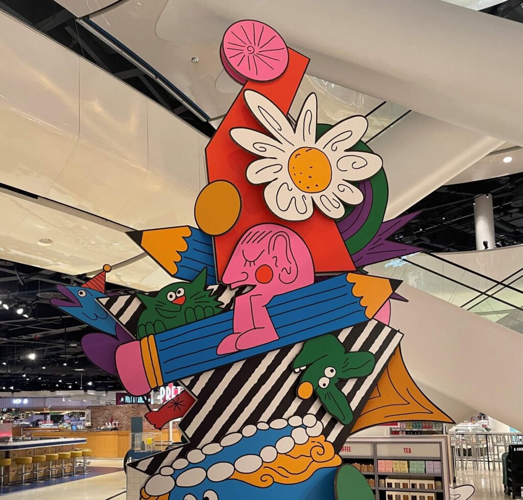 sustainable graphics for selfridges display
