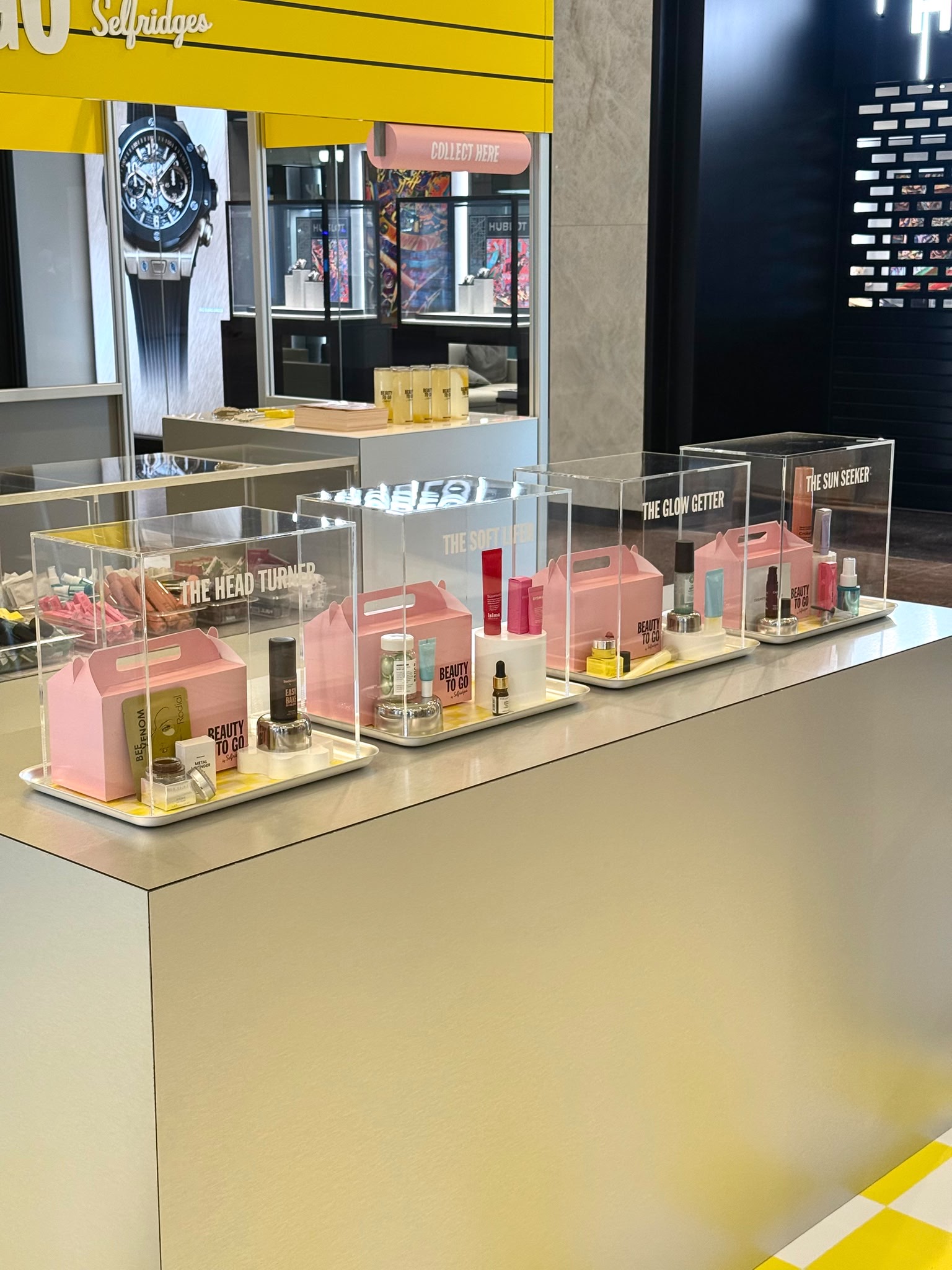 Acrylic boxes for selfridges beauty pop up shop